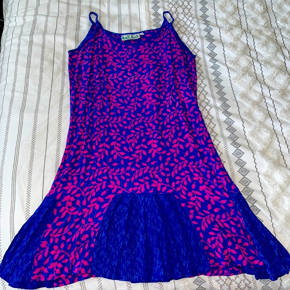 Sundress Hawaiian print vintage tunic or mini dress
